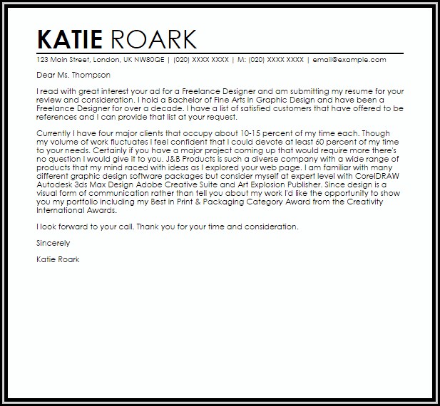 Cover Letter Sample Freelance Cover Letter Sample Freelance