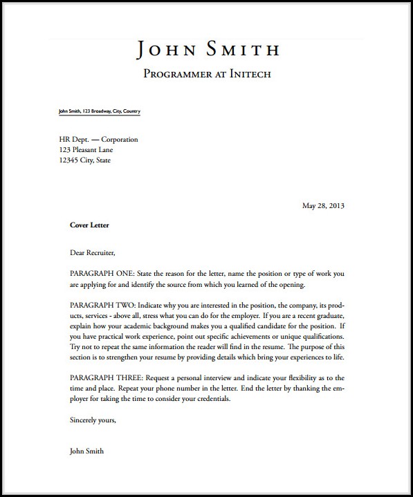 Free Cover Letter Template Download Free Cover Letter Template Download