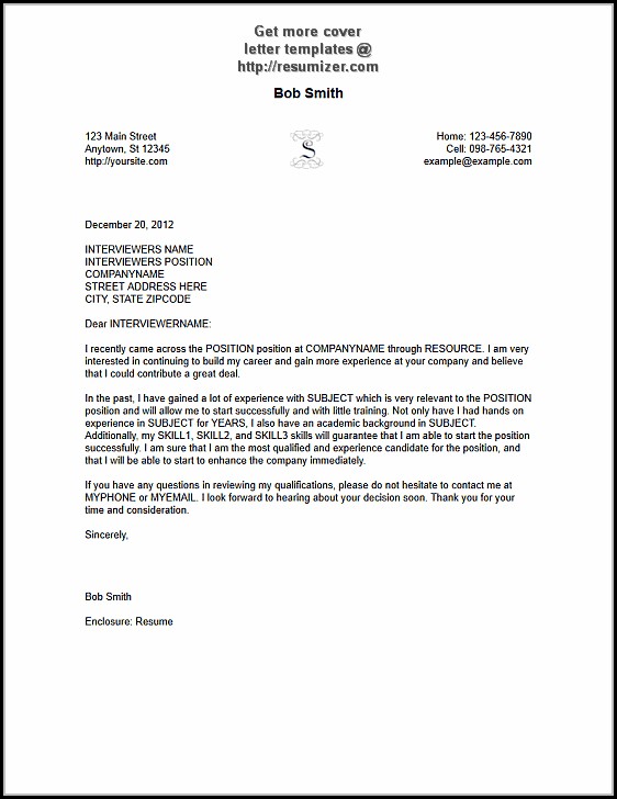 Free Sample Cover Letter Template Free Sample Cover Letter Template