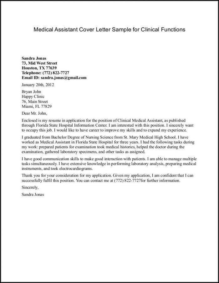 Cover Letter For Medical Billing And Coding With No ...