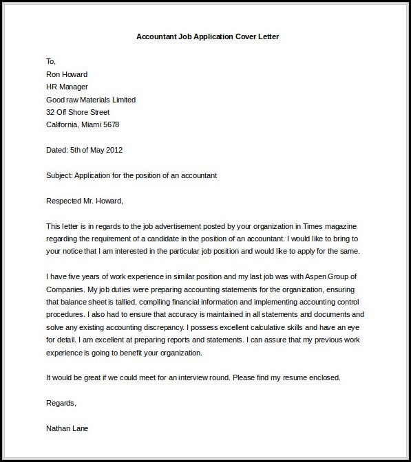 Template For Cover Letter For Job Application Template For Cover Letter For Job Application
