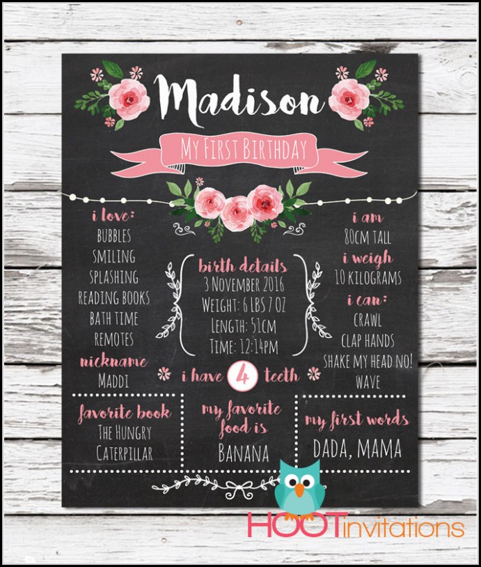1st Birthday Chalkboard Sign Template Free 1st Birthday Chalkboard Sign Template Free