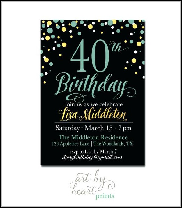 40th Birthday Party Invites Free Templates 40th Birthday Party Invites Free Templates