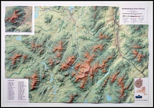 Adirondack 46 High Peaks Map Adirondack 46 High Peaks Map