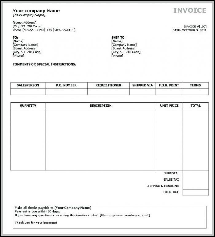 Basic Invoice Template Download Free Basic Invoice Template Download Free