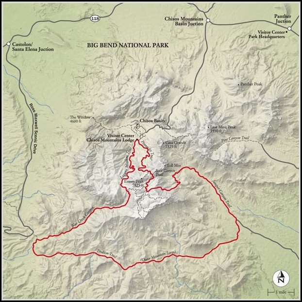 Big Bend National Park Hiking Trail Map Big Bend National Park Hiking Trail Map