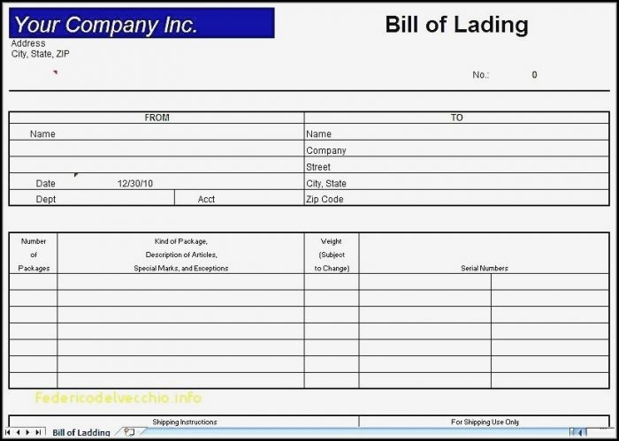 Bill Of Lading Short Form Template Excel Bill Of Lading Short Form Template Excel