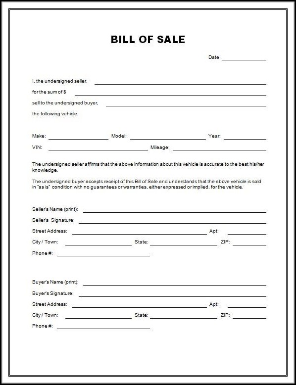 Bill Of Sale Invoice Template Bill Of Sale Invoice Template