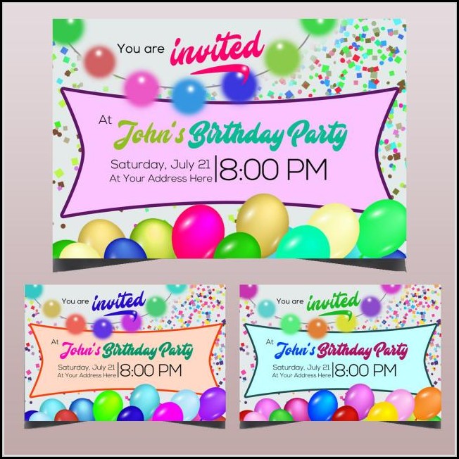 Birthday Party Invitation Card Template Free Download Birthday Party Invitation Card Template Free Download