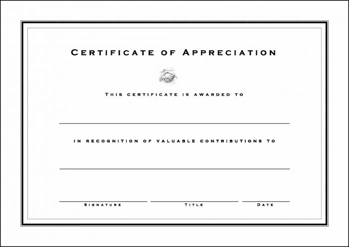 Blank Certificate Of Appreciation Templates Free Blank Certificate Of Appreciation Templates Free