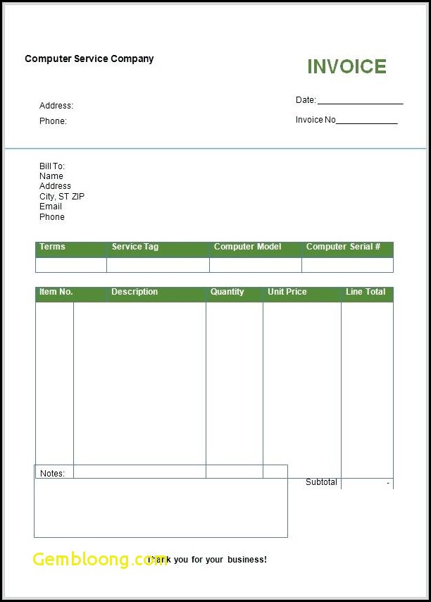 Blank Invoice Format In Word Blank Invoice Format In Word