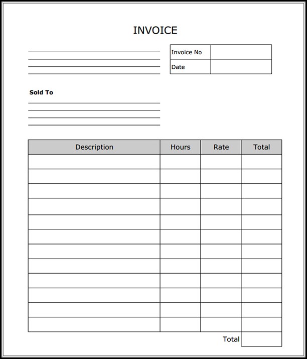 Blank Invoice Forms To Print Blank Invoice Forms To Print
