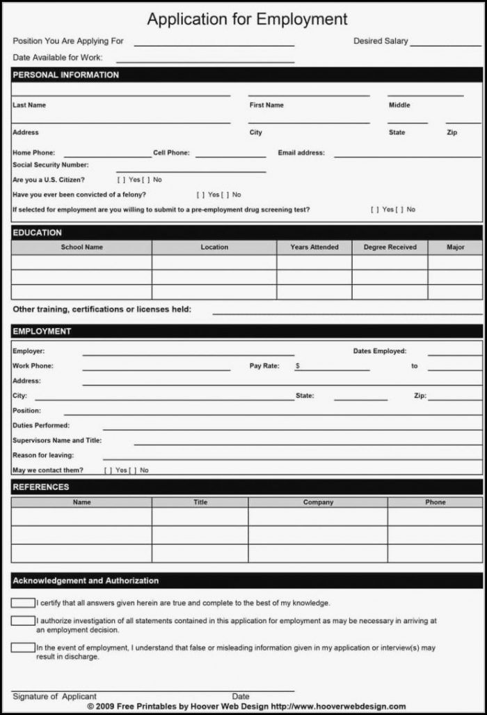 Blank Job Application Forms Printable Uk Blank Job Application Forms Printable Uk