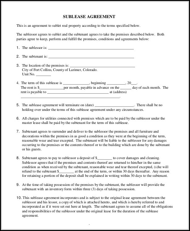 Blank Lease Agreement Form Blank Lease Agreement Form