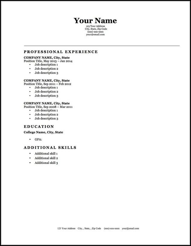 Blank Resume Template Microsoft Word Blank Resume Template Microsoft Word