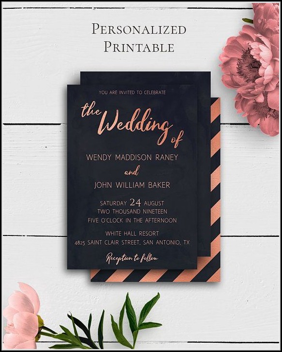 Blank Rose Gold Invitation Template Blank Rose Gold Invitation Template