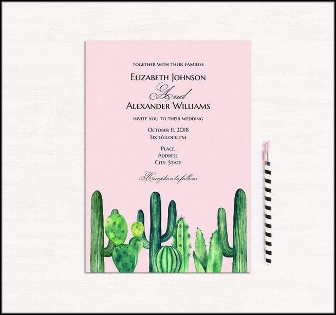 Cactus Invitation Template Cactus Invitation Template