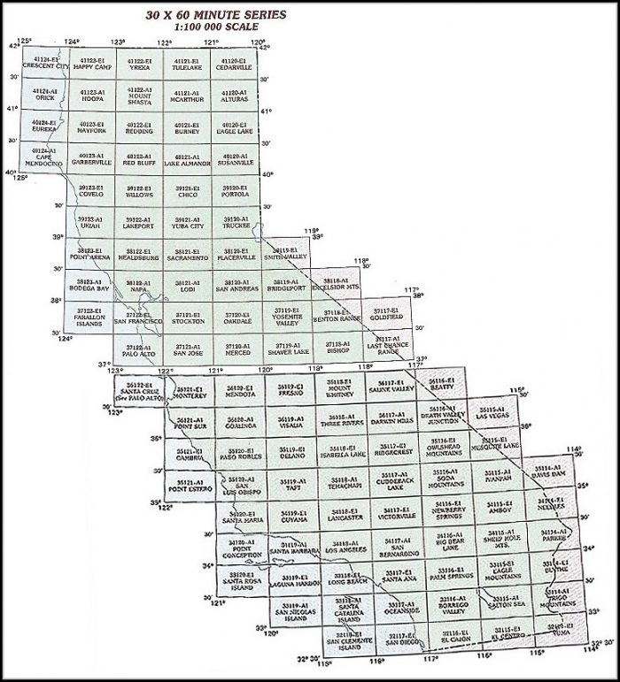 California Topo Map Index California Topo Map Index
