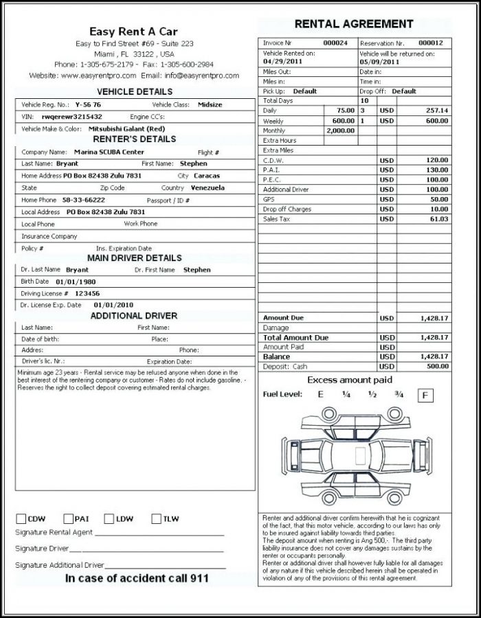 Car Rental Agreement Form Philippines Car Rental Agreement Form Philippines