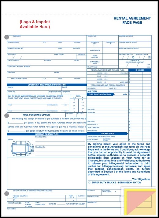 Car Rental Agreement Form Car Rental Agreement Form