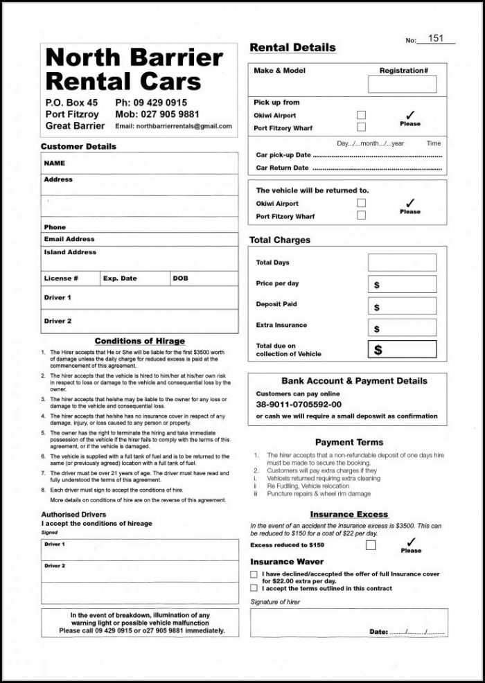 Car Rental Agreement Format In India Car Rental Agreement Format In India