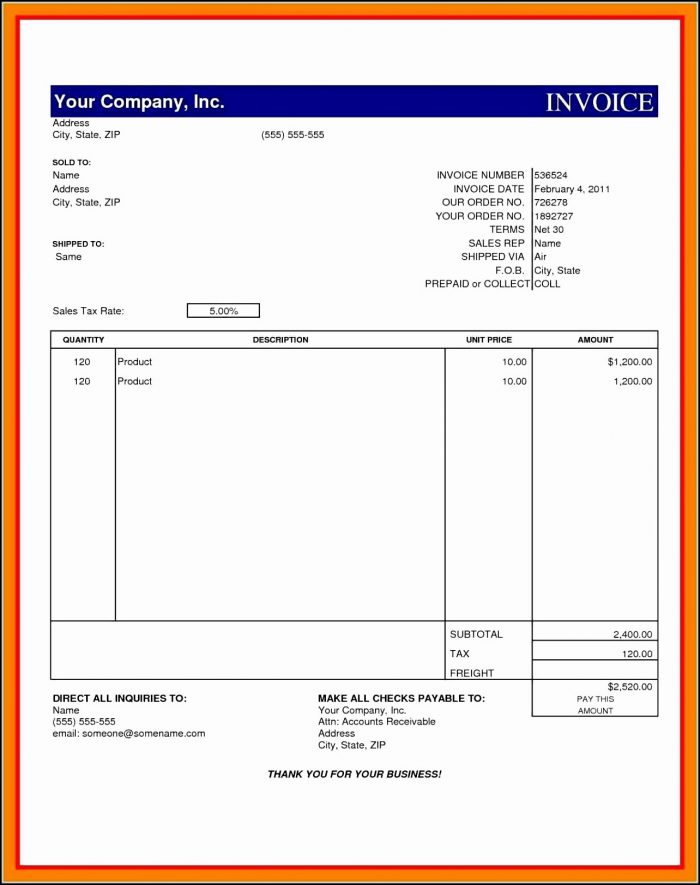 Cash Invoice Template Excel Cash Invoice Template Excel