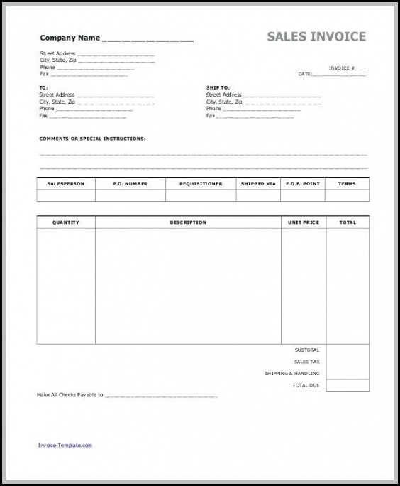 Cash Sales Invoice Template Cash Sales Invoice Template