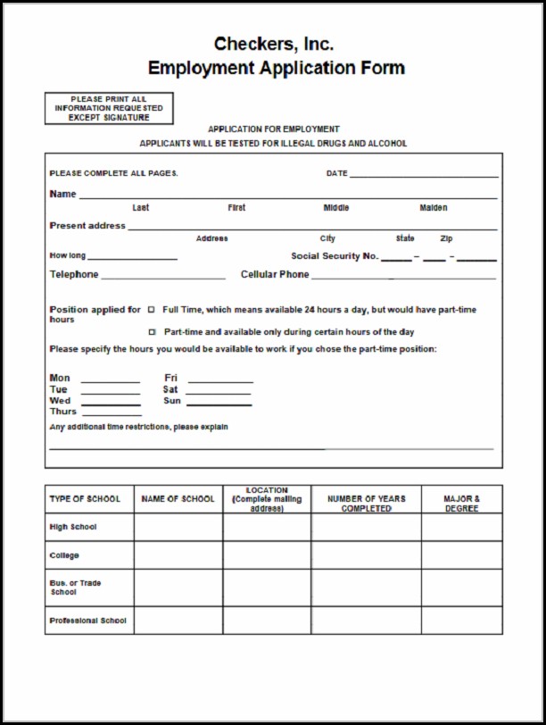 Checkers Online Job Application Form Checkers Online Job Application Form
