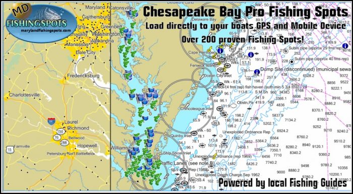 Chesapeake Bay Fishing Hot Spots Map Chesapeake Bay Fishing Hot Spots Map