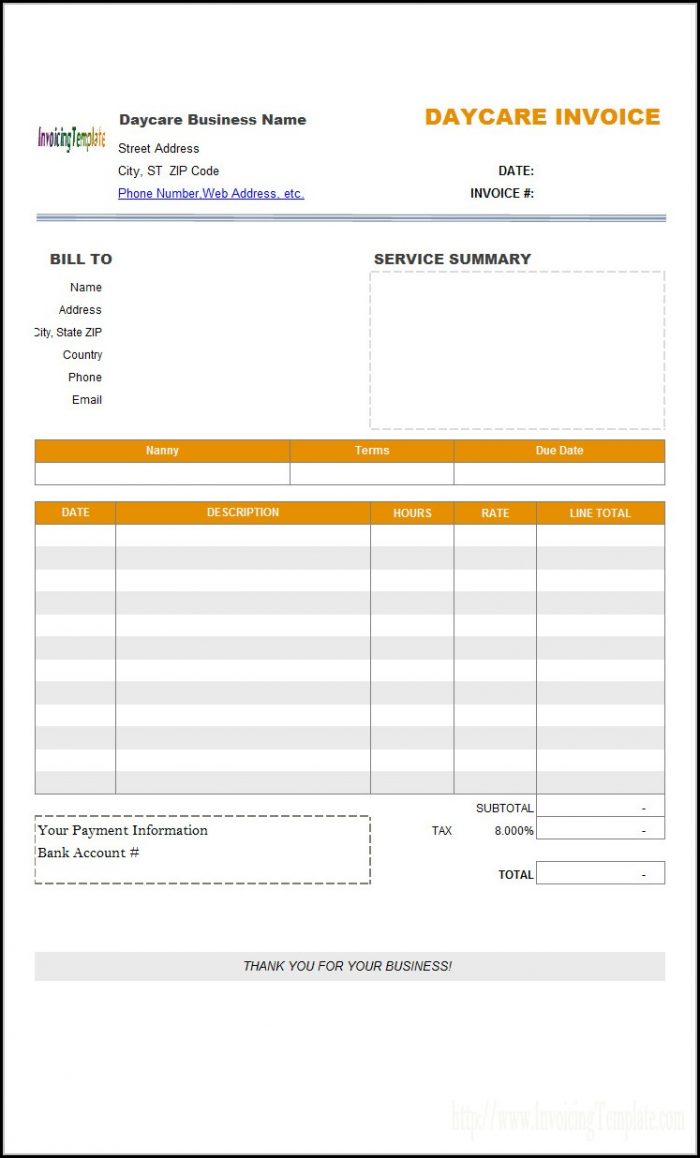 Child Care Invoice Template Uk Child Care Invoice Template Uk