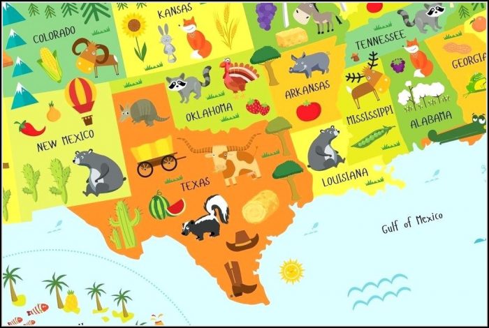 Childrens Map Of The United States Childrens Map Of The United States