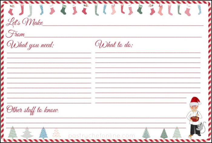 Christmas Recipe Card Template Christmas Recipe Card Template