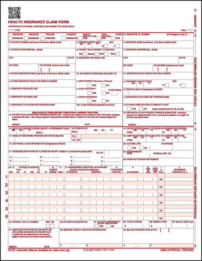 Cms 1500 Claim Form Free Download Cms 1500 Claim Form Free Download