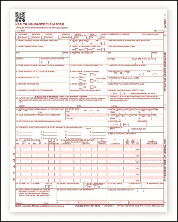 Cms 1500 Forms Cms 1500 Forms