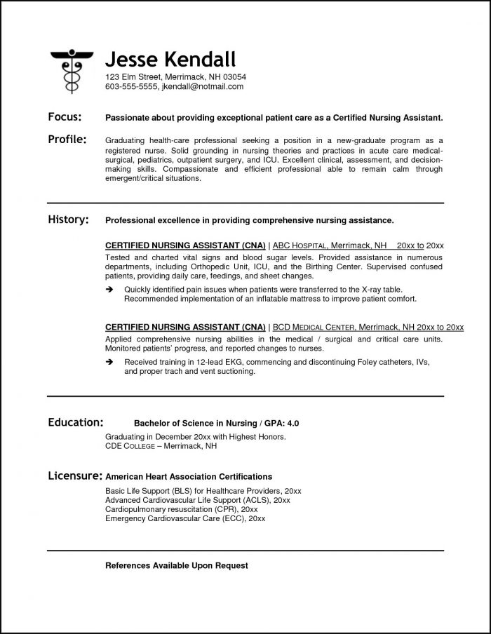 Cna Resume Template Microsoft Word Cna Resume Template Microsoft Word