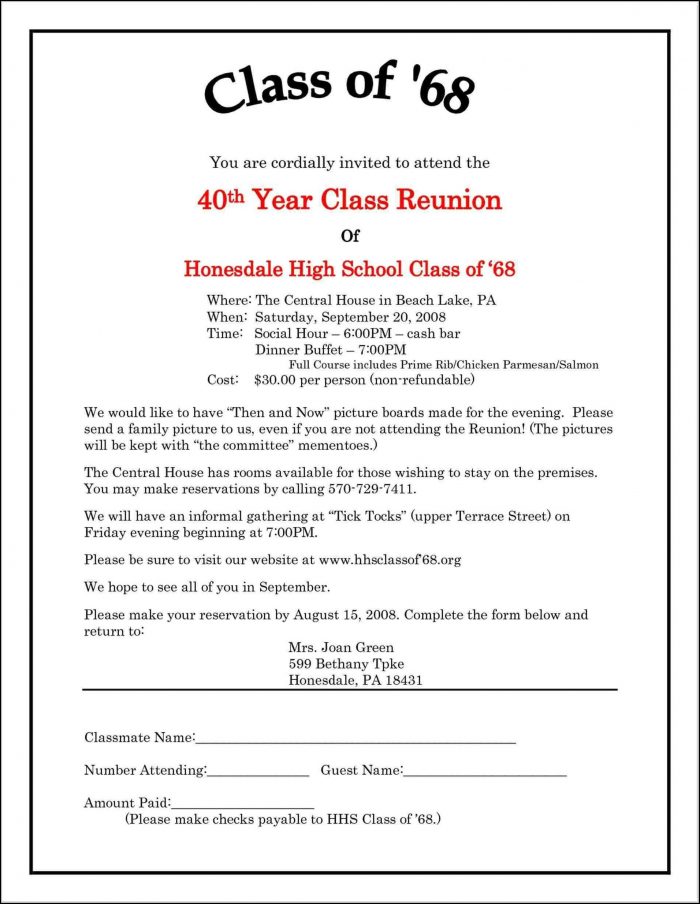 College Reunion Invitation Templates Free College Reunion Invitation Templates Free