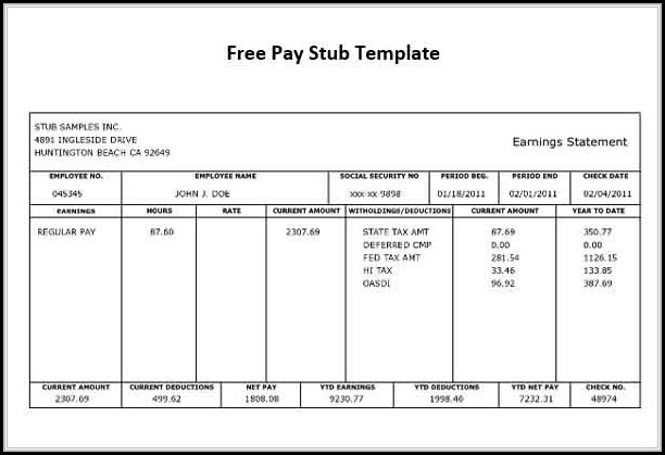 Create Pay Stub Template Free Create Pay Stub Template Free
