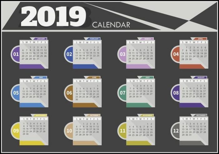 Desk Calendar Template 2019 Desk Calendar Template 2019