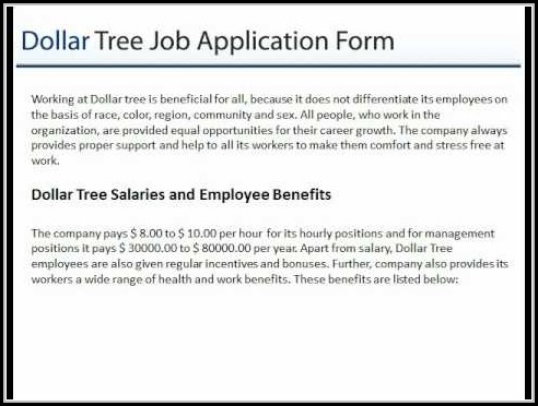 Dollar Tree Job Application Form Online Dollar Tree Job Application Form Online