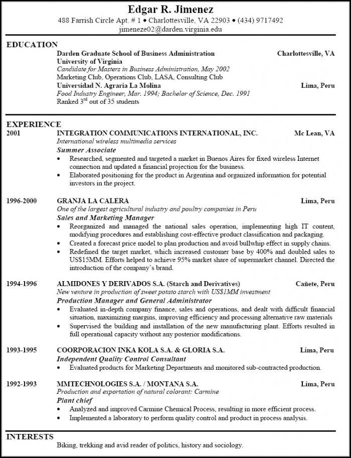 Examples Of Good Resumes For Jobs Examples Of Good Resumes For Jobs
