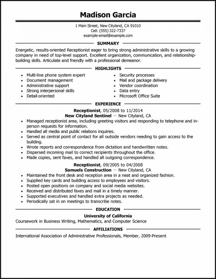 Examples Of Resumes For Jobs Examples Of Resumes For Jobs