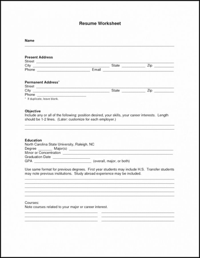 Fill In The Blank Resume Templates For Microsoft Word Fill In The Blank Resume Templates For Microsoft Word