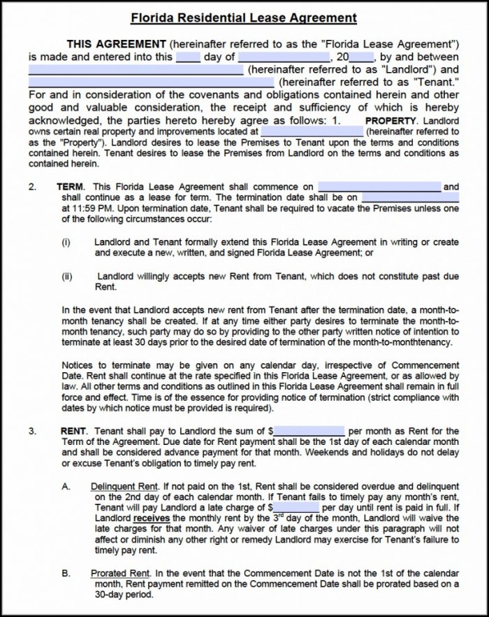 Florida Lease Agreement Template Pdf Florida Lease Agreement Template Pdf