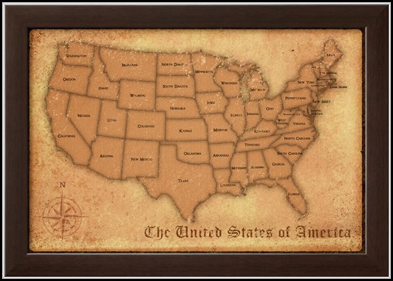 Framed Maps Of The United States Framed Maps Of The United States