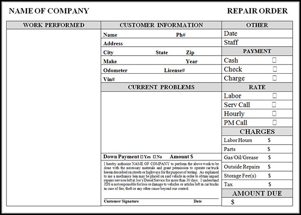 Free Automotive Invoice Template Free Automotive Invoice Template