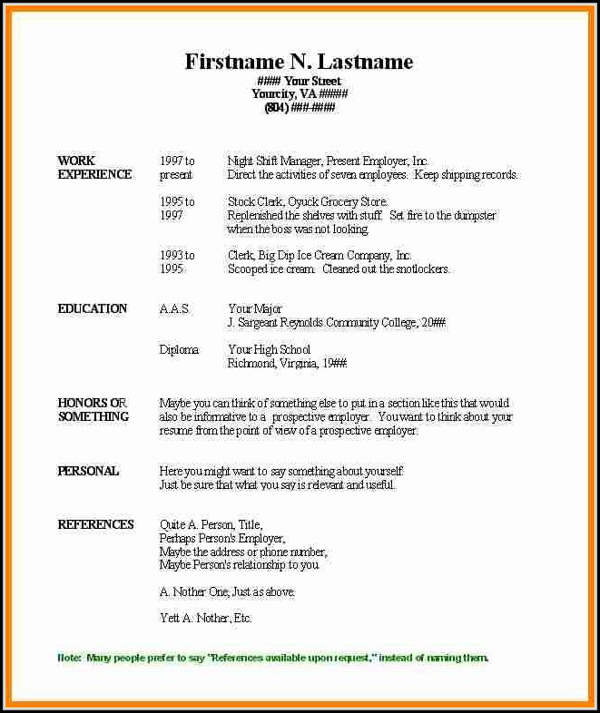Free Basic Resume Templates Microsoft Word Free Basic Resume Templates Microsoft Word
