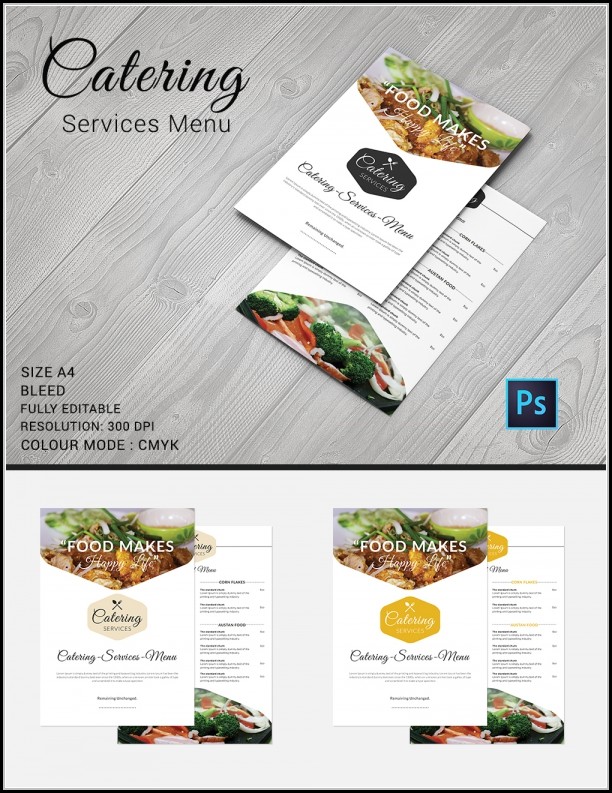 Free Catering Menu Design Templates Free Catering Menu Design Templates