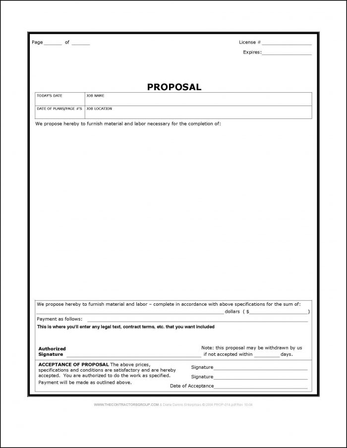 Free Construction Bid Proposal Template Free Construction Bid Proposal Template