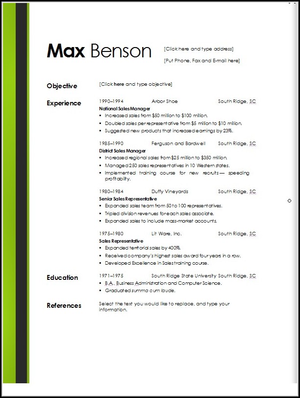 Free Downloadable Resume Templates For Word Free Downloadable Resume Templates For Word