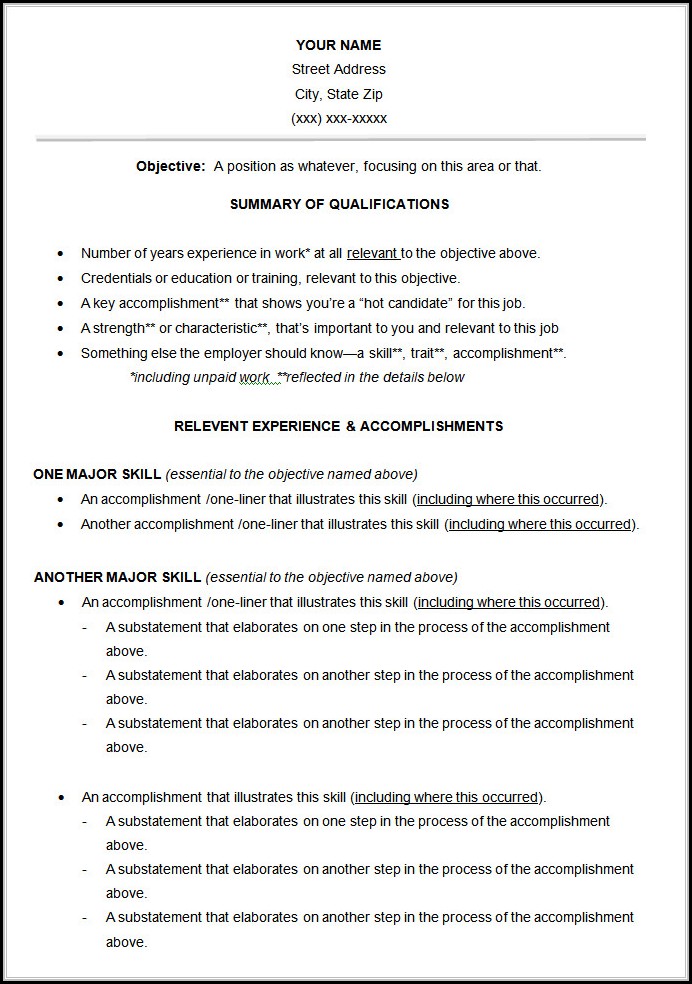 Free Functional Resume Template Download Free Functional Resume Template Download